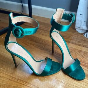 Gianvito Rossi Portofino Green Satin High Heel